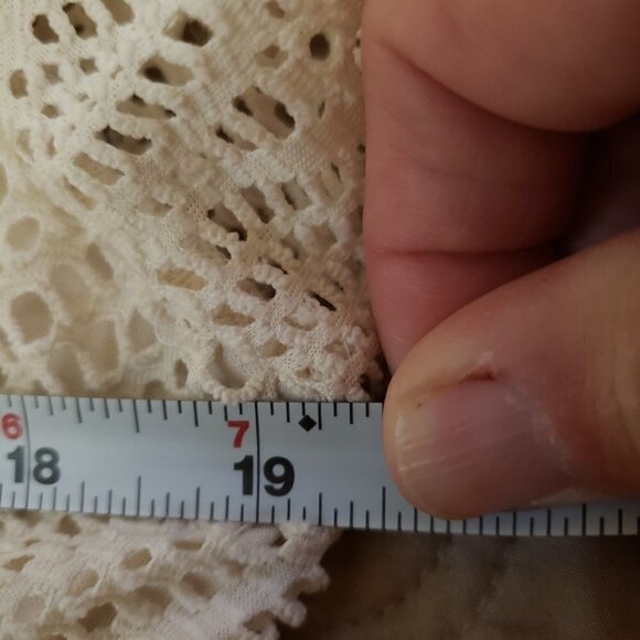 Emma & Michele Large Cream Net Crochet Lined Dress - Picture 9 of 10